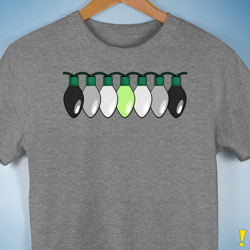 Agender Pride Christmas Lights Premium Unisex T-Shirt - Grey Heather